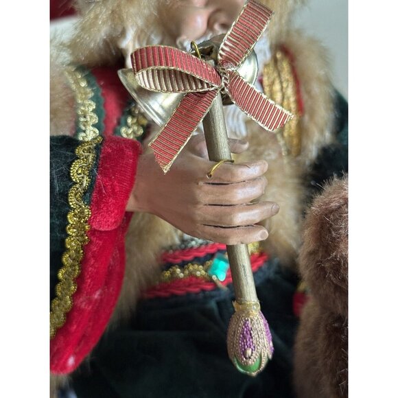 Vtg Old World Santa Claus Riding Bicycle Bike Lg 21” Christmas Decor Composite - Picture 8 of 16